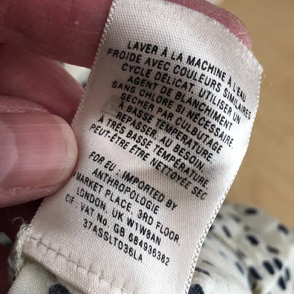 Anthropologie HD IN PARIS Tunic Dress size 0 - Blue White Pockets Whimsicore - Picture 9 of 10